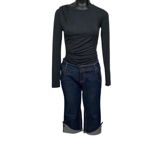 RANK Denim Jean Capri Peddle Pushers Size 11 - Picture 2 of 7